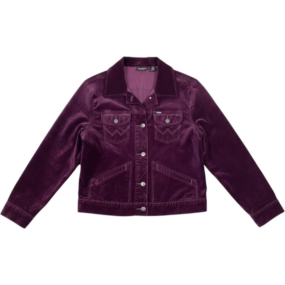 Wrangler Retro Jacket Medium Purple Velvet Western Trucker LWJ21HY Boho Cowgirl